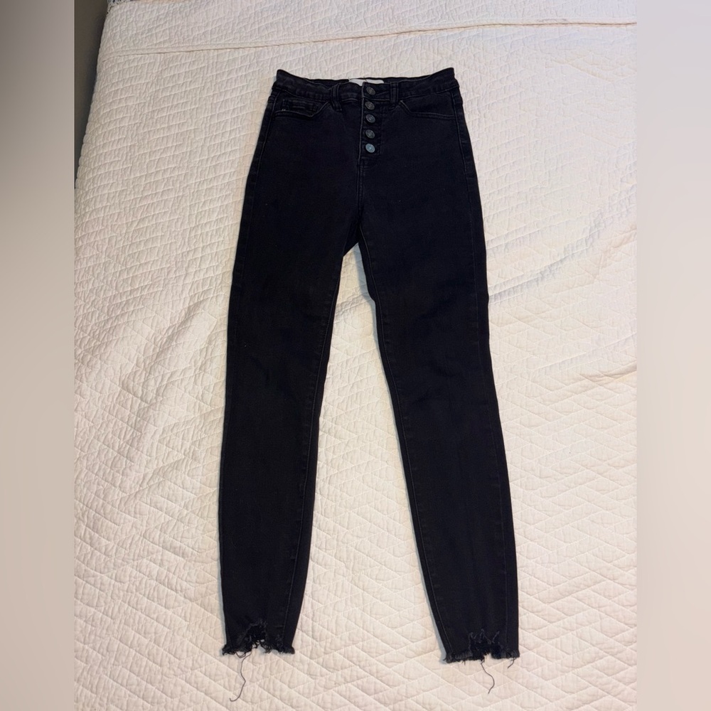 KanCan High Rise Black Button-Fly Jeans